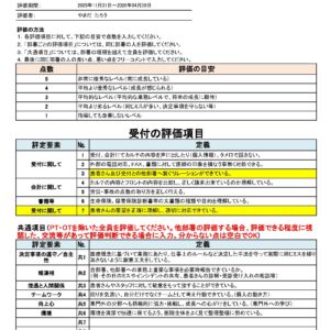 2025年11月と2026年5月に実施の評価表